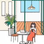 手绘女生日常生活插画高清头像图片