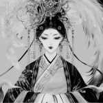 古风高清高冷的动漫黑白女头图片