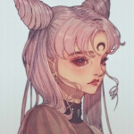 个性好看的二次元高清头像女插画图片