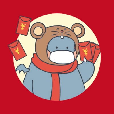 可爱适合过年用的戴口罩防疫情卡通头像图片(图9)