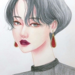 手绘高清现代成熟的高冷女生漫画头像图片