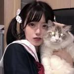 2023高清真实美女抱猫咪的头像图片精选