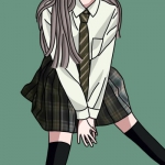 动漫高清学生制服的半身裙部位女头图片