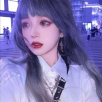 原宿风格的彩色头发高清女头图片