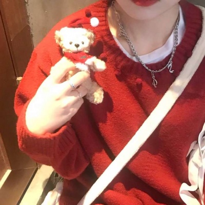 女生红色新年高清头像图片(图11)