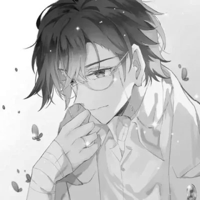 高品质黑白动漫男头图片(图77)