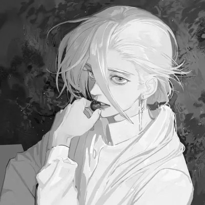 高品质黑白动漫男头图片(图98)