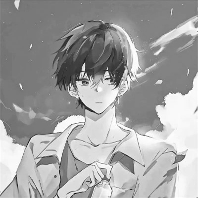 高品质黑白动漫男头图片(图55)