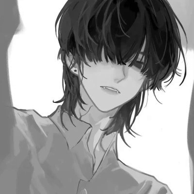 高品质黑白动漫男头图片(图41)
