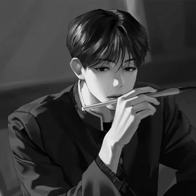 高品质黑白动漫男头图片(图65)