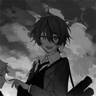 高品质黑白动漫男头图片(图105)