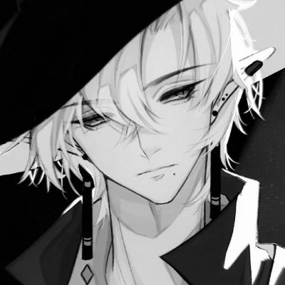 高品质黑白动漫男头图片(图92)