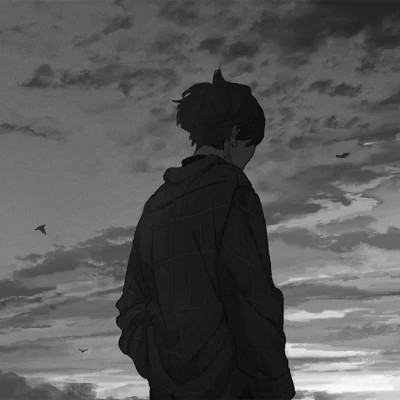 高品质黑白动漫男头图片(图44)