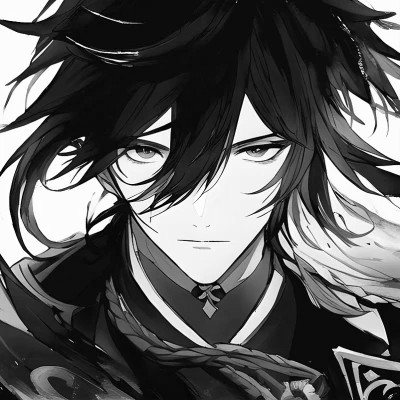 高品质黑白动漫男头图片(图93)