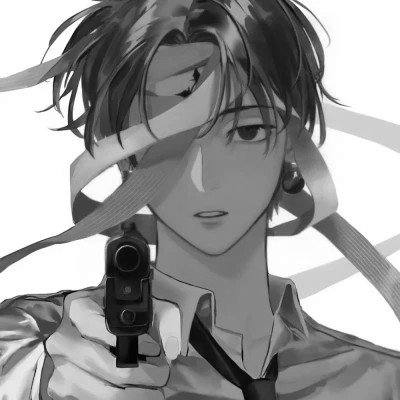 高品质黑白动漫男头图片(图37)