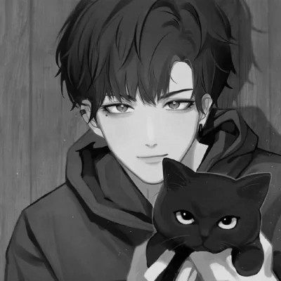 高品质黑白动漫男头图片(图70)
