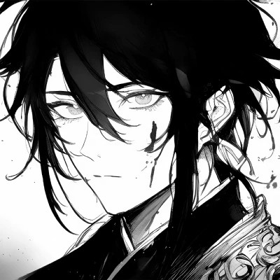 高品质黑白动漫男头图片(图95)