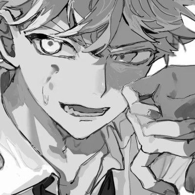 高品质黑白动漫男头图片(图39)