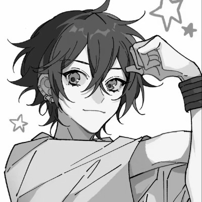高品质黑白动漫男头图片(图86)