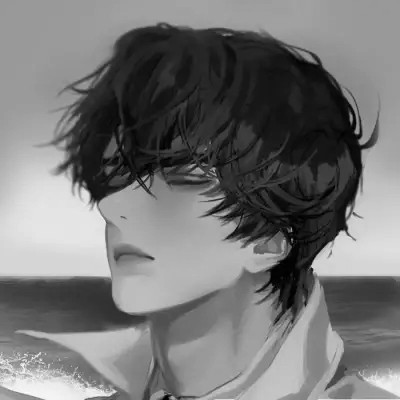 高品质黑白动漫男头图片(图99)
