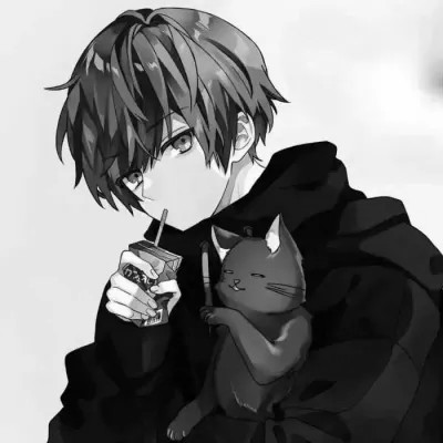 高品质黑白动漫男头图片(图74)