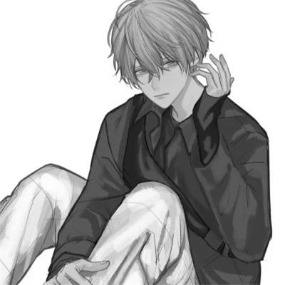 高质量黑白动漫男头(图98)
