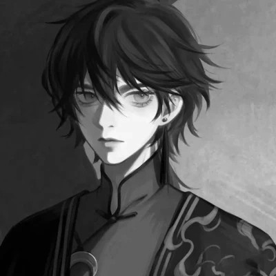 高品质黑白动漫男头图片(图64)