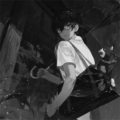 高品质黑白动漫男头图片(图60)