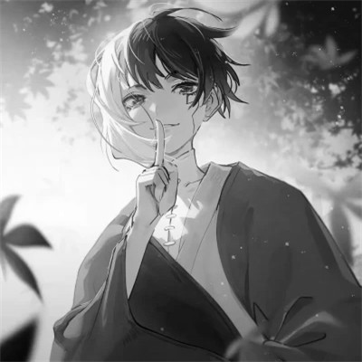 高品质黑白动漫男头图片(图75)
