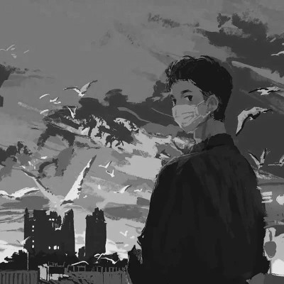 高品质黑白动漫男头图片(图56)