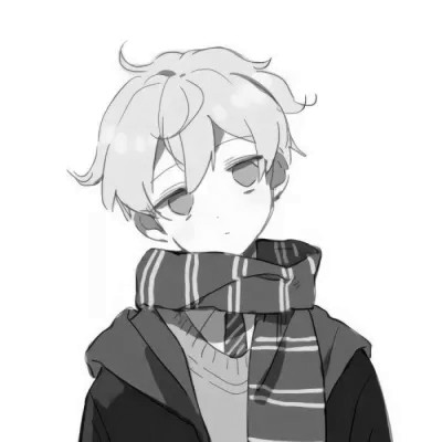 高品质黑白动漫男头图片(图89)
