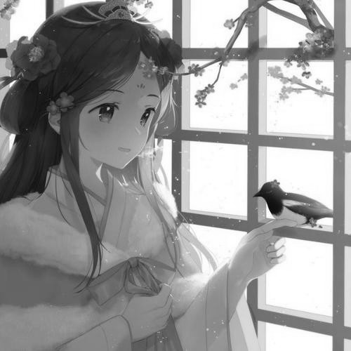 女生好看高清黑白古风头像图片(图96)