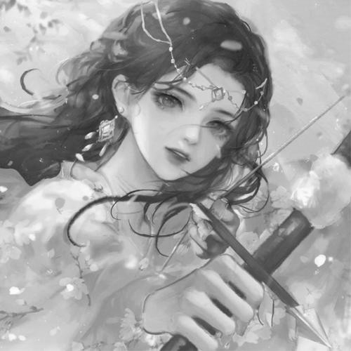 女生好看高清黑白古风头像图片(图86)