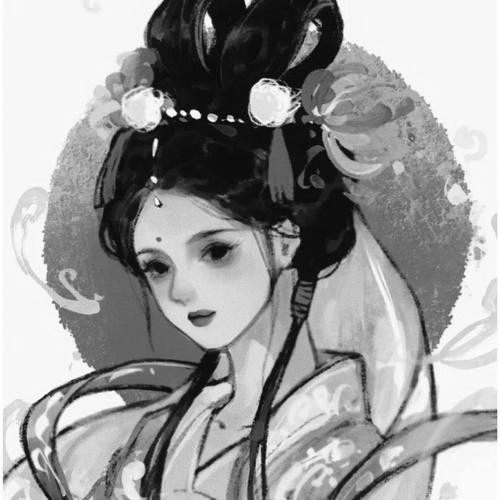 女生好看高清黑白古风头像图片(图81)