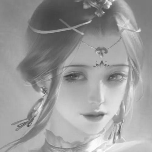 女生好看高清黑白古风头像图片(图80)