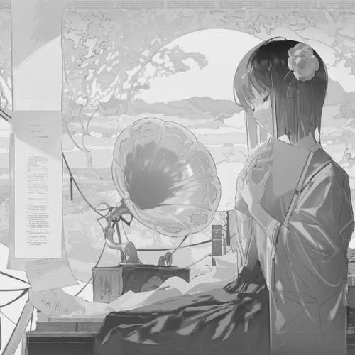 女生好看高清黑白古风头像图片(图70)