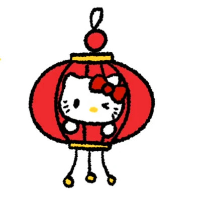 HelloKitty过年新年跨年可爱喜庆红色头像(图2)