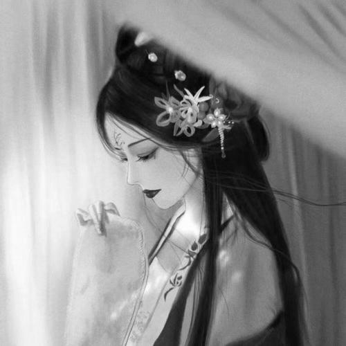女生好看高清黑白古风头像图片(图61)