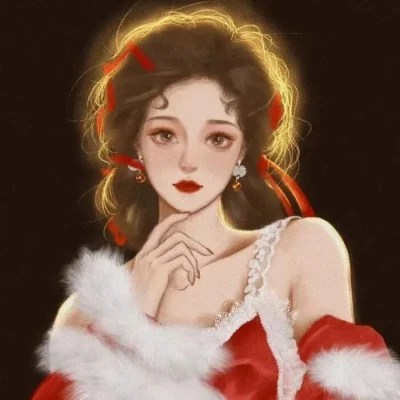 女生手绘动漫新年过年跨年头像图片(图7)