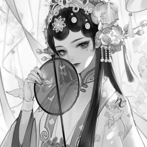 女生好看高清黑白古风头像图片(图65)