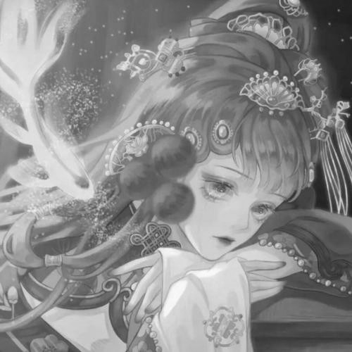 女生好看高清黑白古风头像图片(图102)