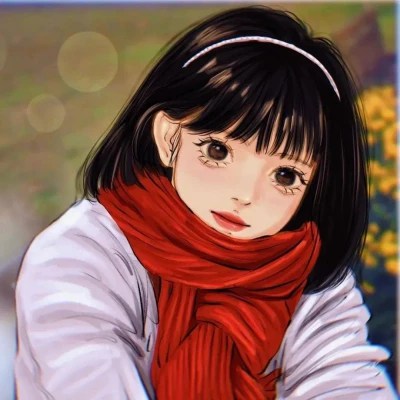 女生手绘动漫新年过年跨年头像图片(图6)