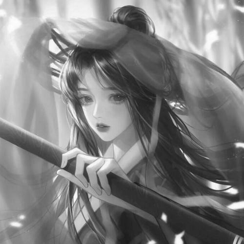 女生好看高清黑白古风头像图片(图110)