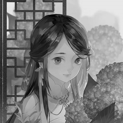 女生好看高清黑白古风头像图片(图50)