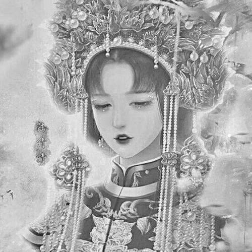 女生好看高清黑白古风头像图片(图64)