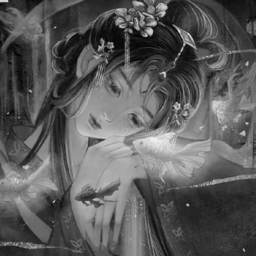 女生好看高清黑白古风头像图片(图111)