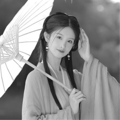 女生好看高清黑白古风头像图片(图54)