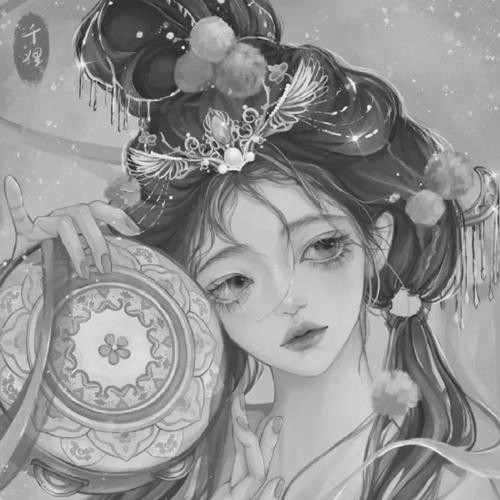 女生好看高清黑白古风头像图片(图85)