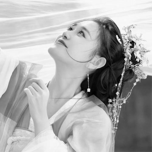 女生好看高清黑白古风头像图片(图60)