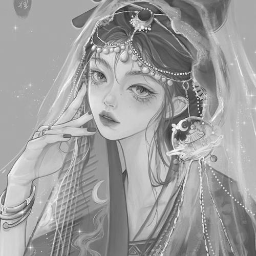 女生好看高清黑白古风头像图片(图68)
